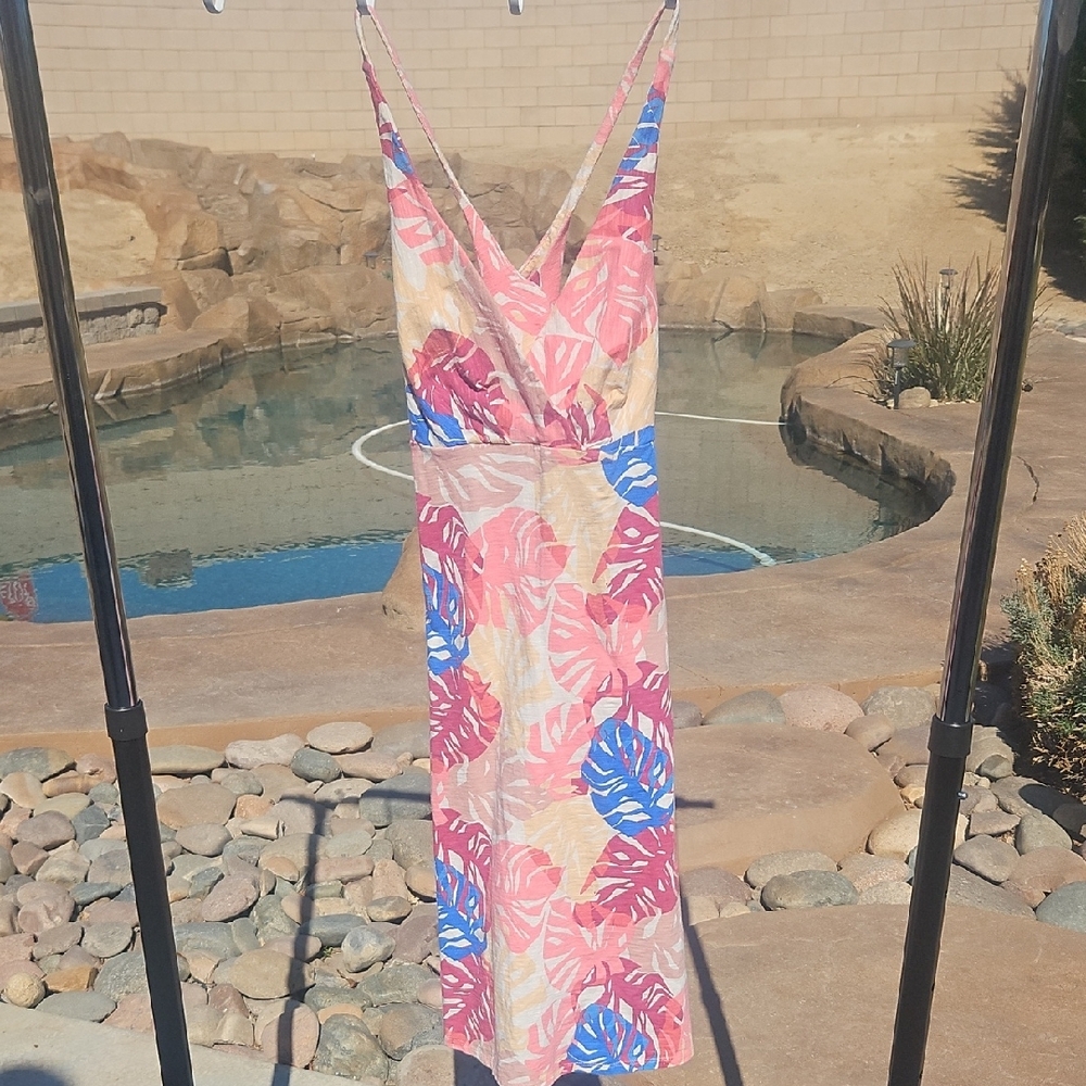 Tropical Leaf Print Dress